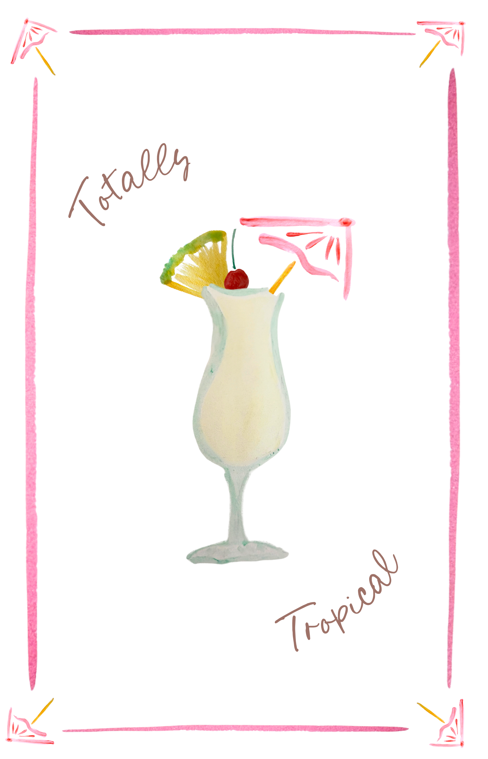 Total tropisch - Pina Colada Leinen-Geschirrtuch