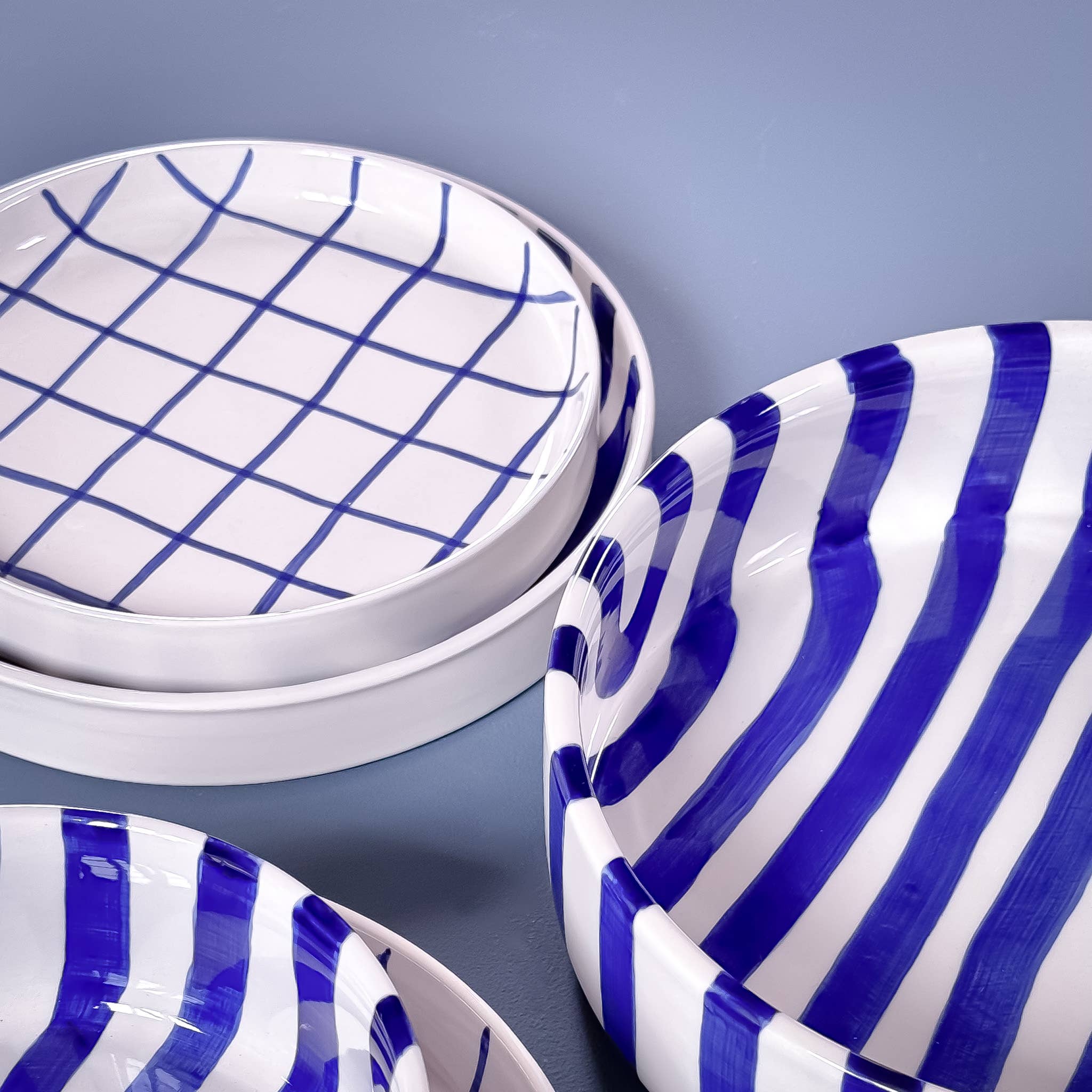 Schale gross Stripes - mare blue