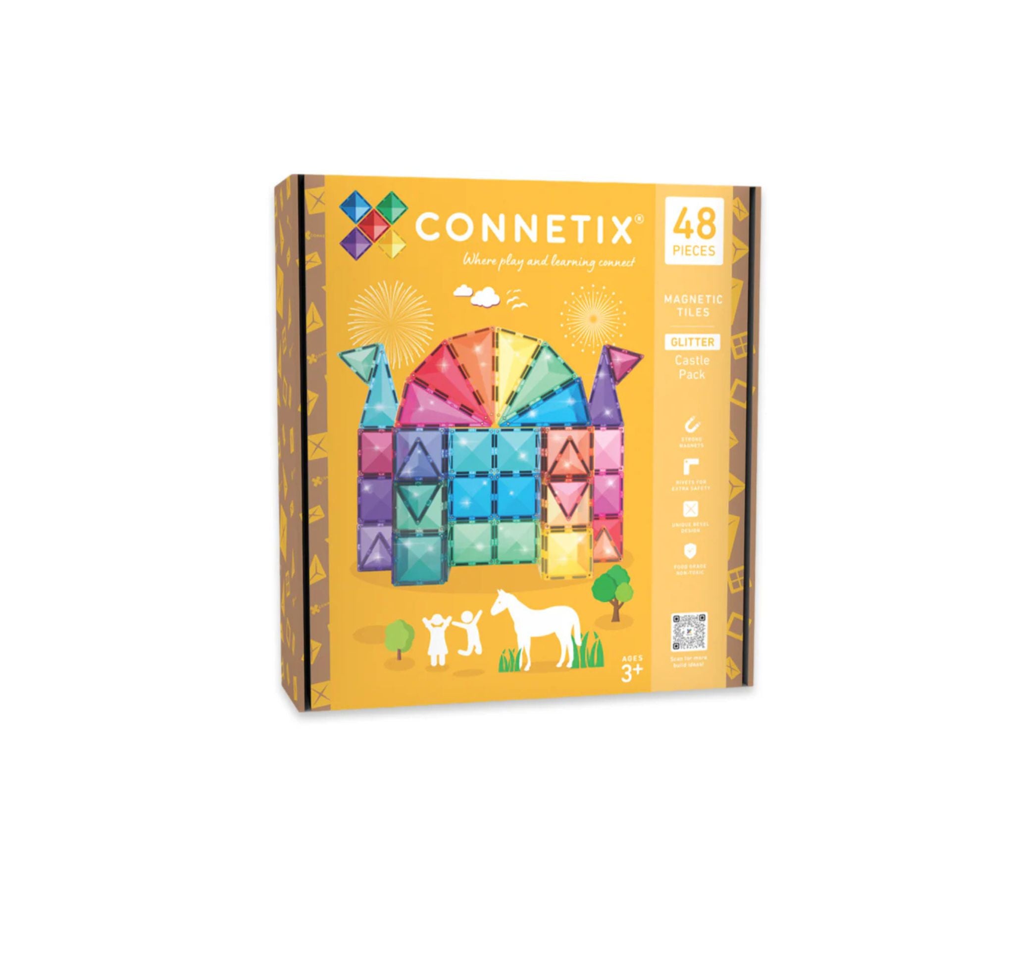 Connetix Glitter Castel Pack mit 24 Magentbausteinen