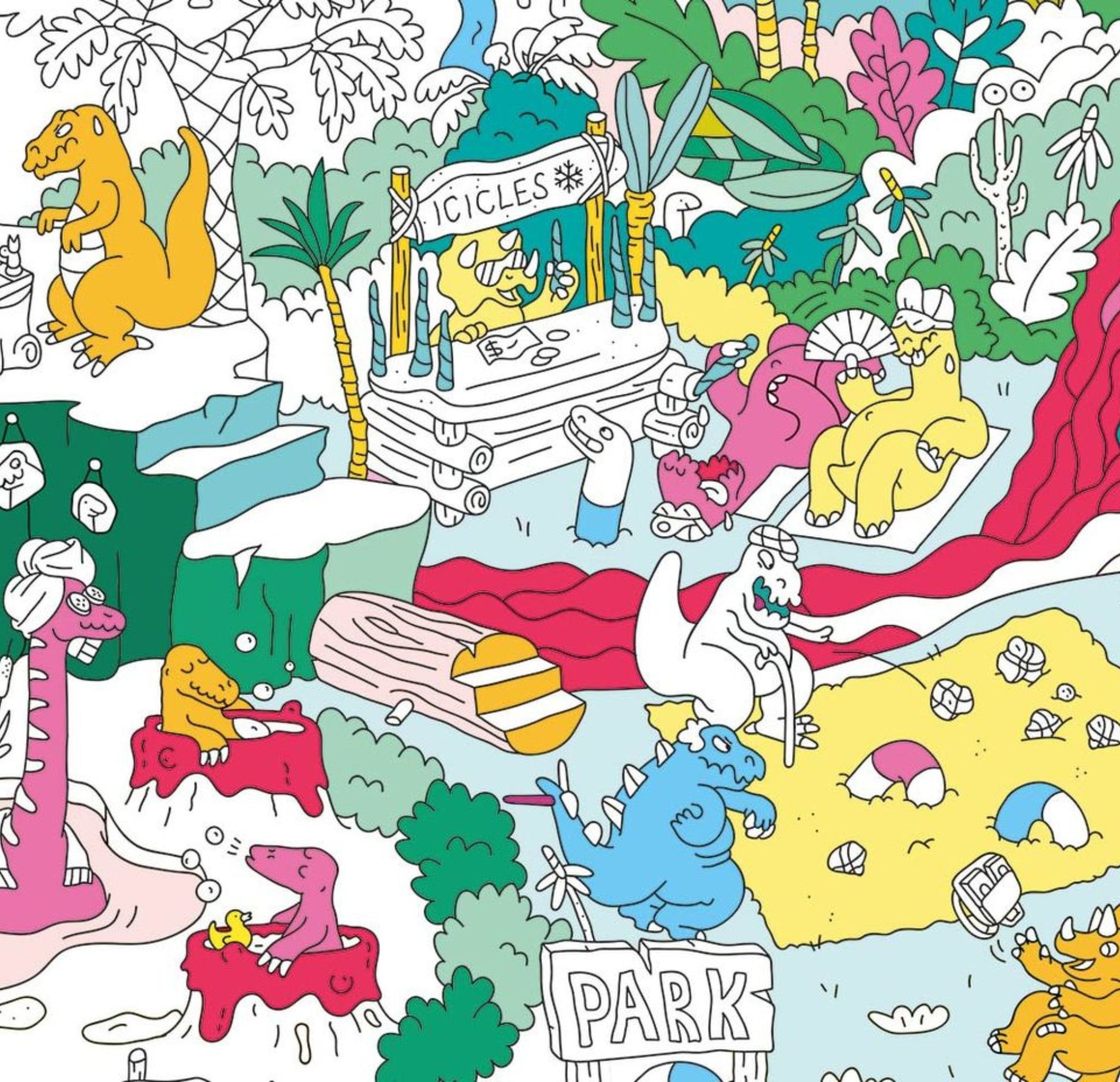 Riesenposter zum Ausmalen -Dinos