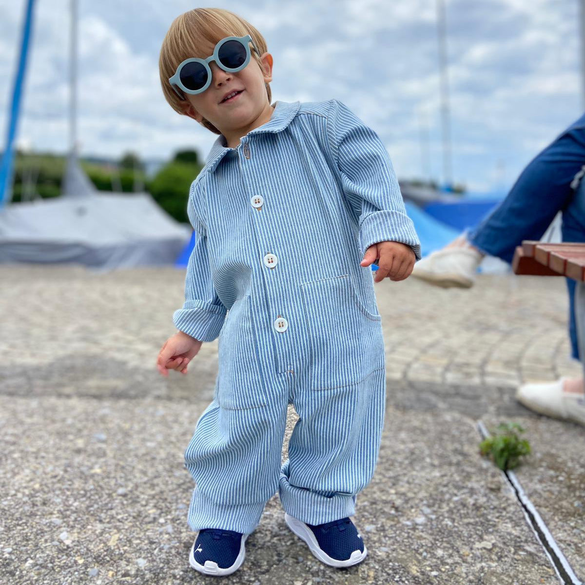 TIGER WORKER OVERALL JEANS HELLBLAU