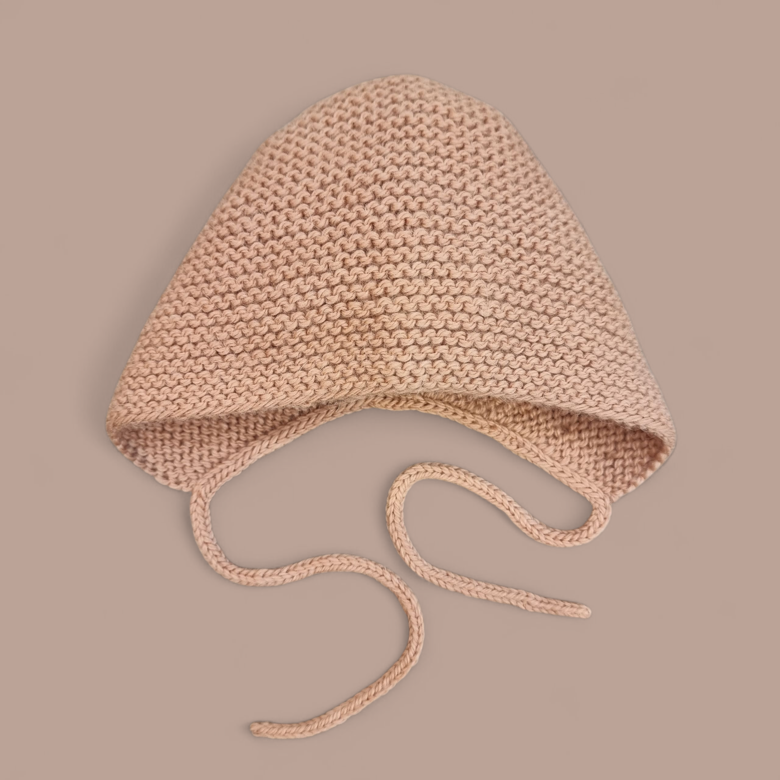 Handgestrickte Mütze 50%Alpaka/Merino 3-6Mt.