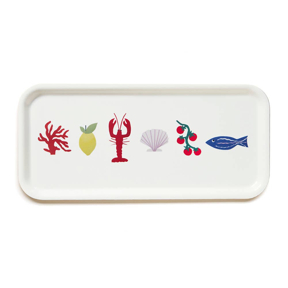 BLU KAT 'Seaside Lunch' rechteckiges Serviertablett – 32 x 15 cm – Cremefarben