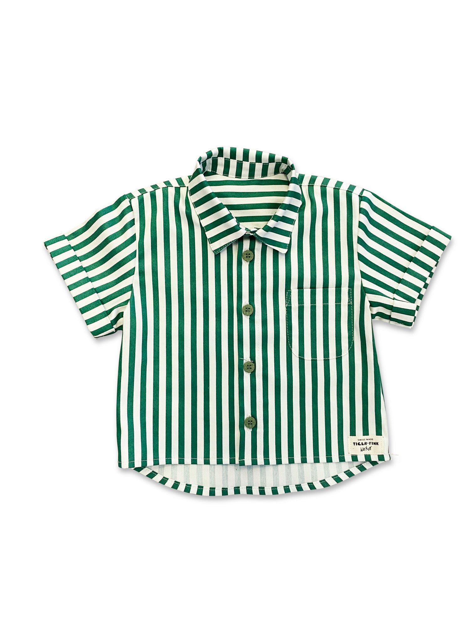 SOMMER TIGER WORKER HEMD STREIFEN GRÜN