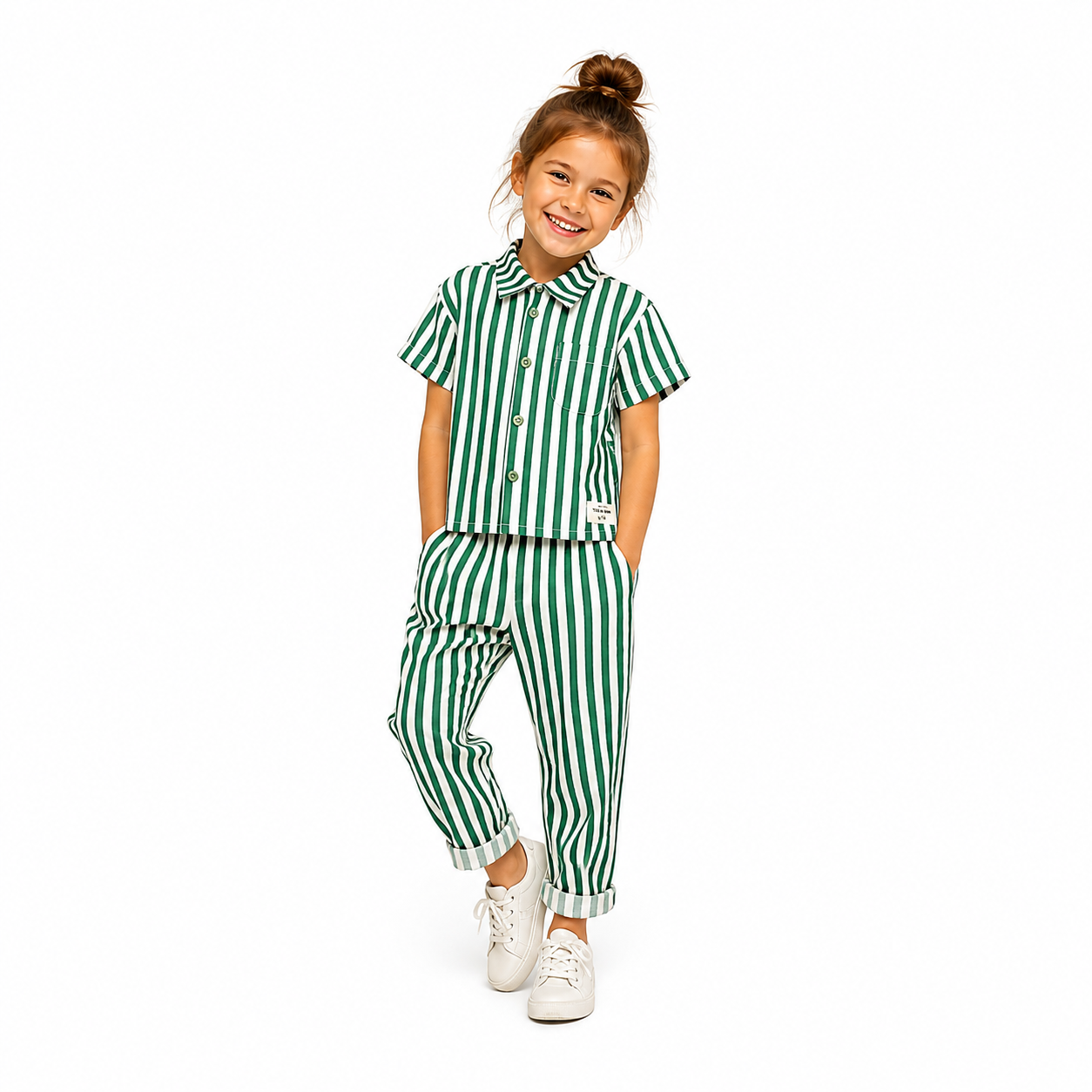SUMMER TIGER WORKER TROUSERS STRIPED GREEN