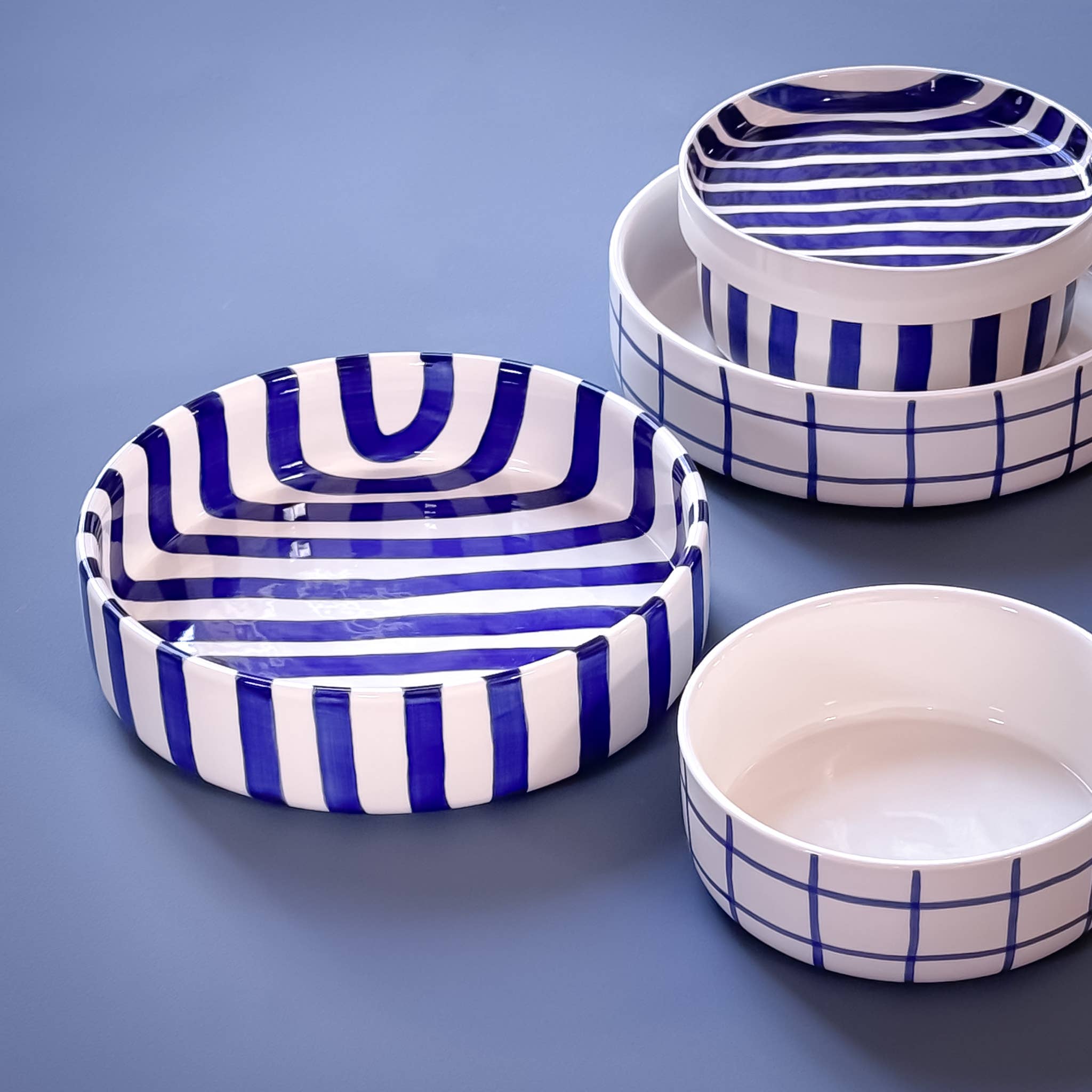 Schale gross Stripes - mare blue