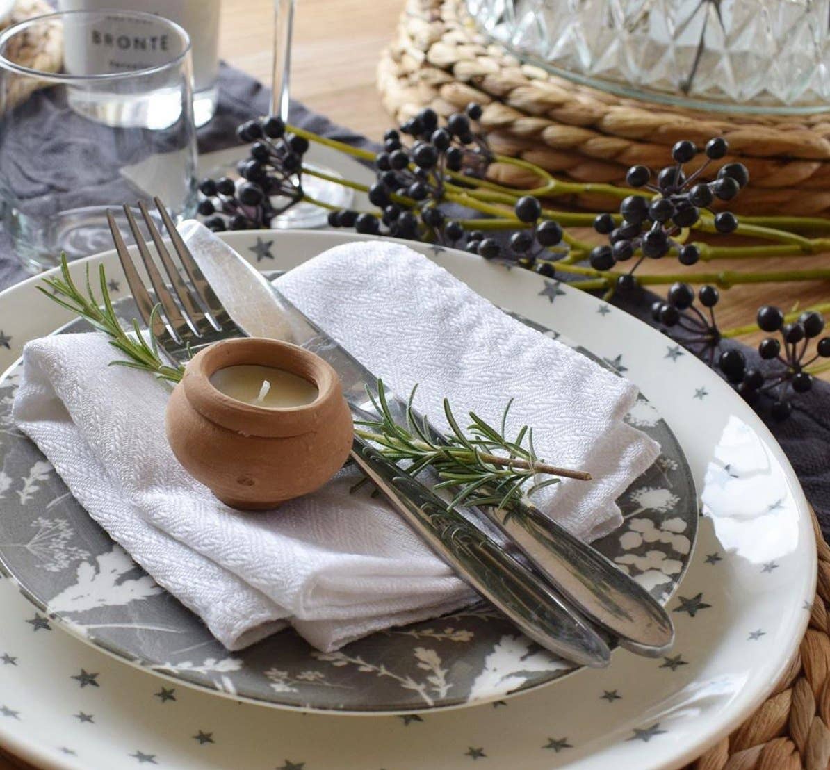 Handmade terracotta beeswax tealight holders made from clay