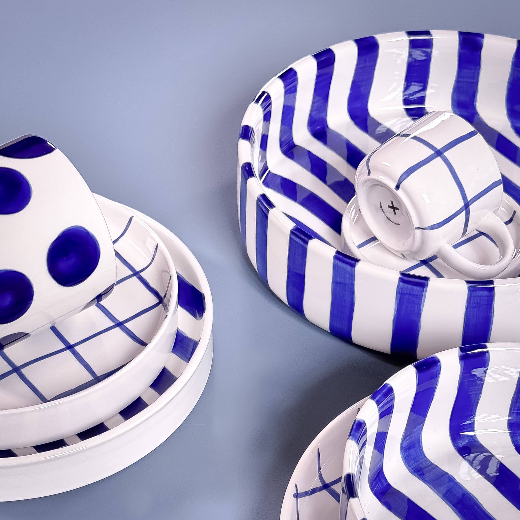 Schale gross Stripes - mare blue