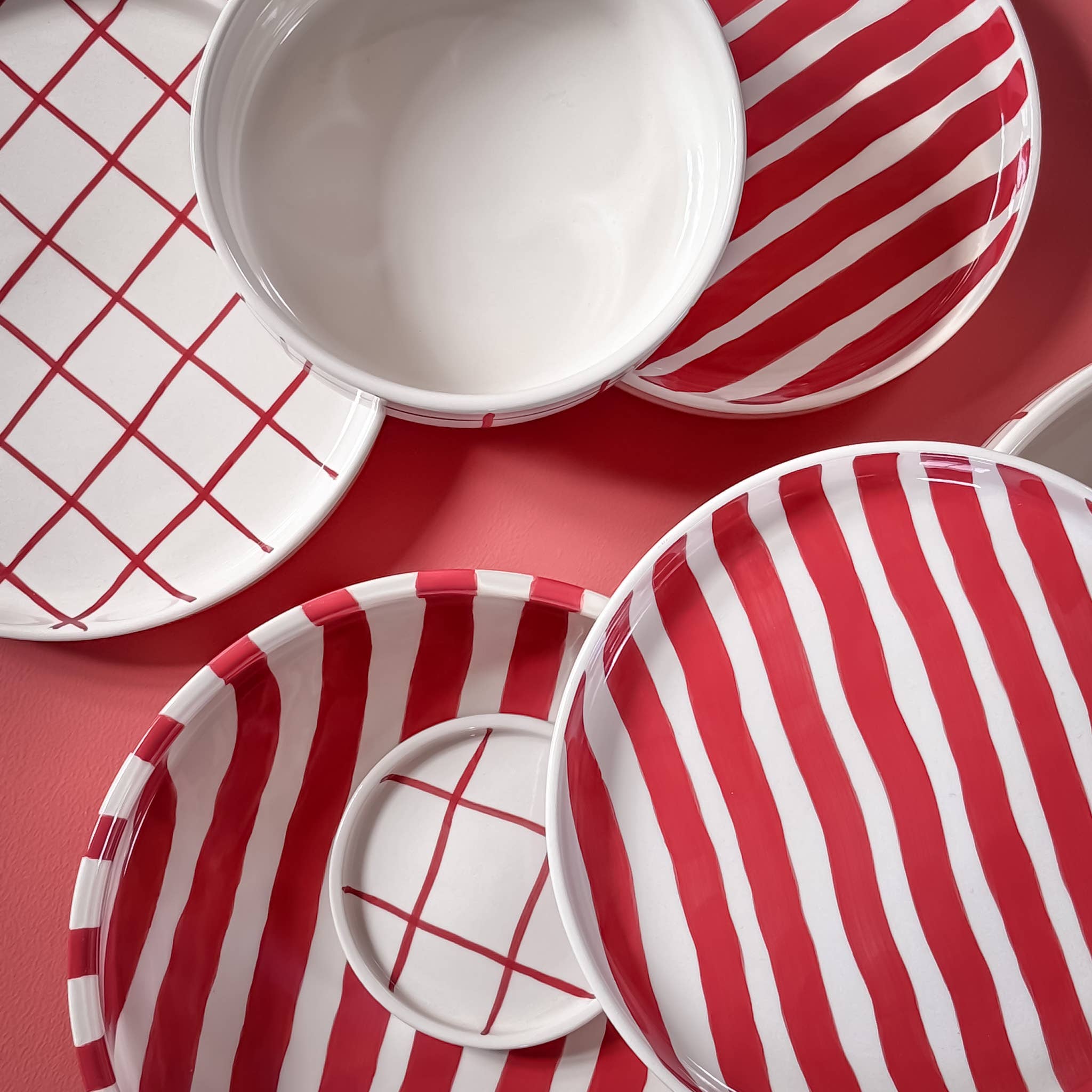 Schale gross Stripes - tramonto red