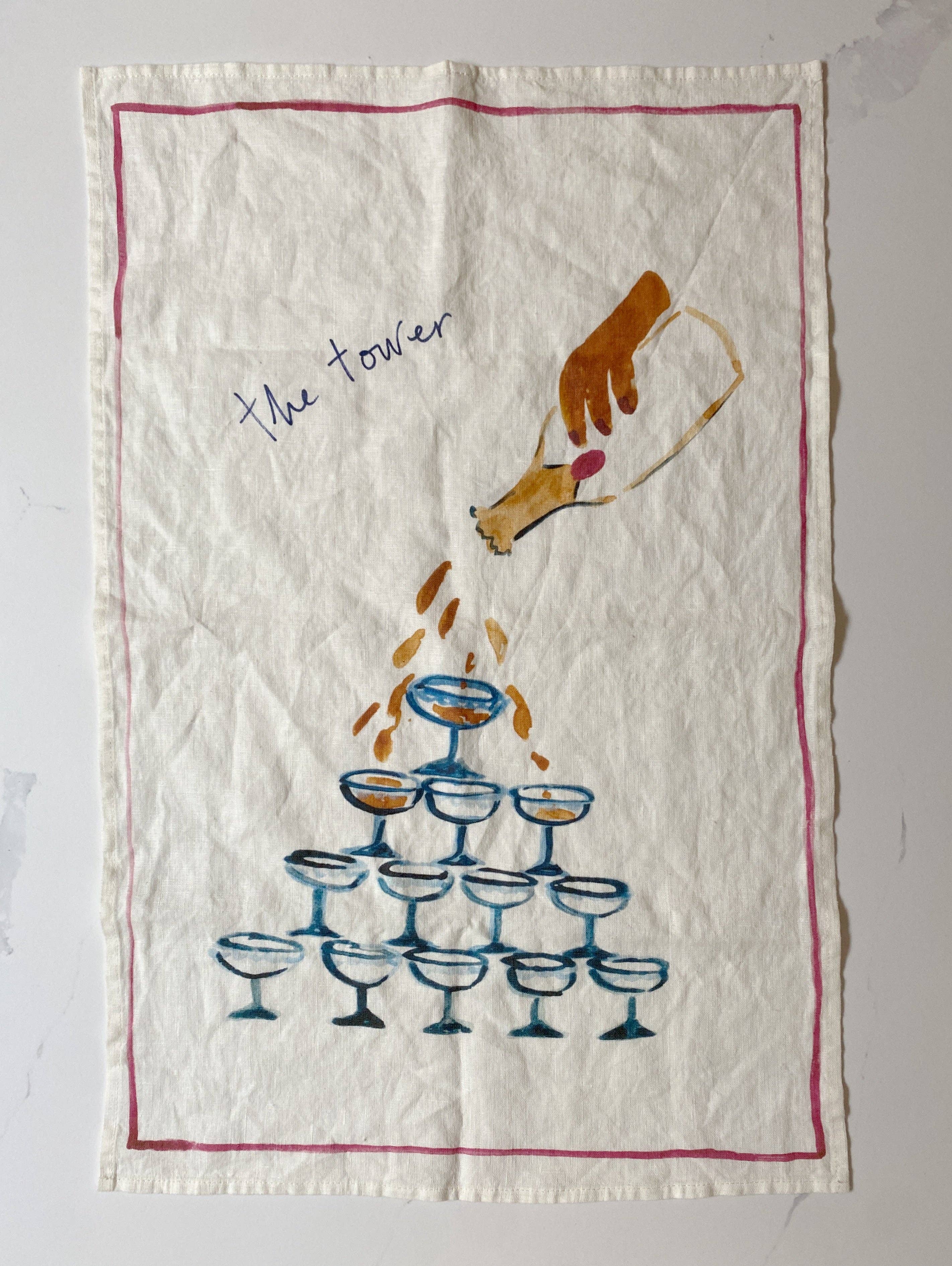 The Tower - Linen tea towel
