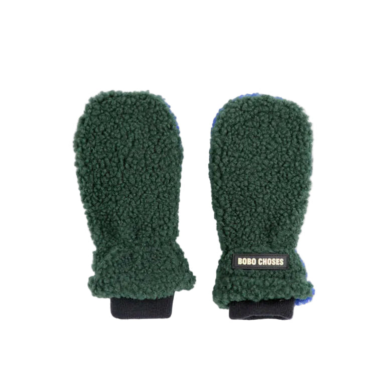 Bobo Choses Color Block sheepskin mittens