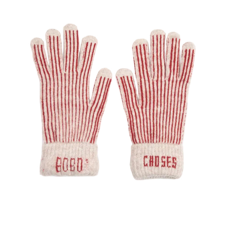 Bobo Choses Merino wool stripes knitted gloves