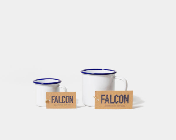 Espressotasse: Weiß mit blauem Rand
