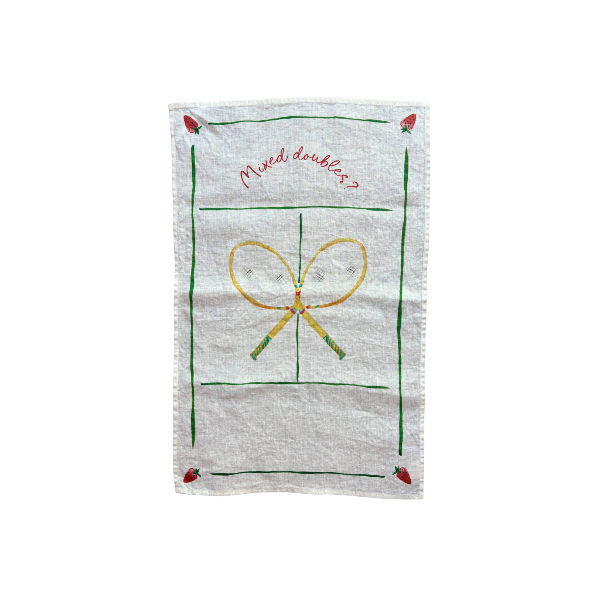 Mixed doubles? - Tennis set linen tea towel