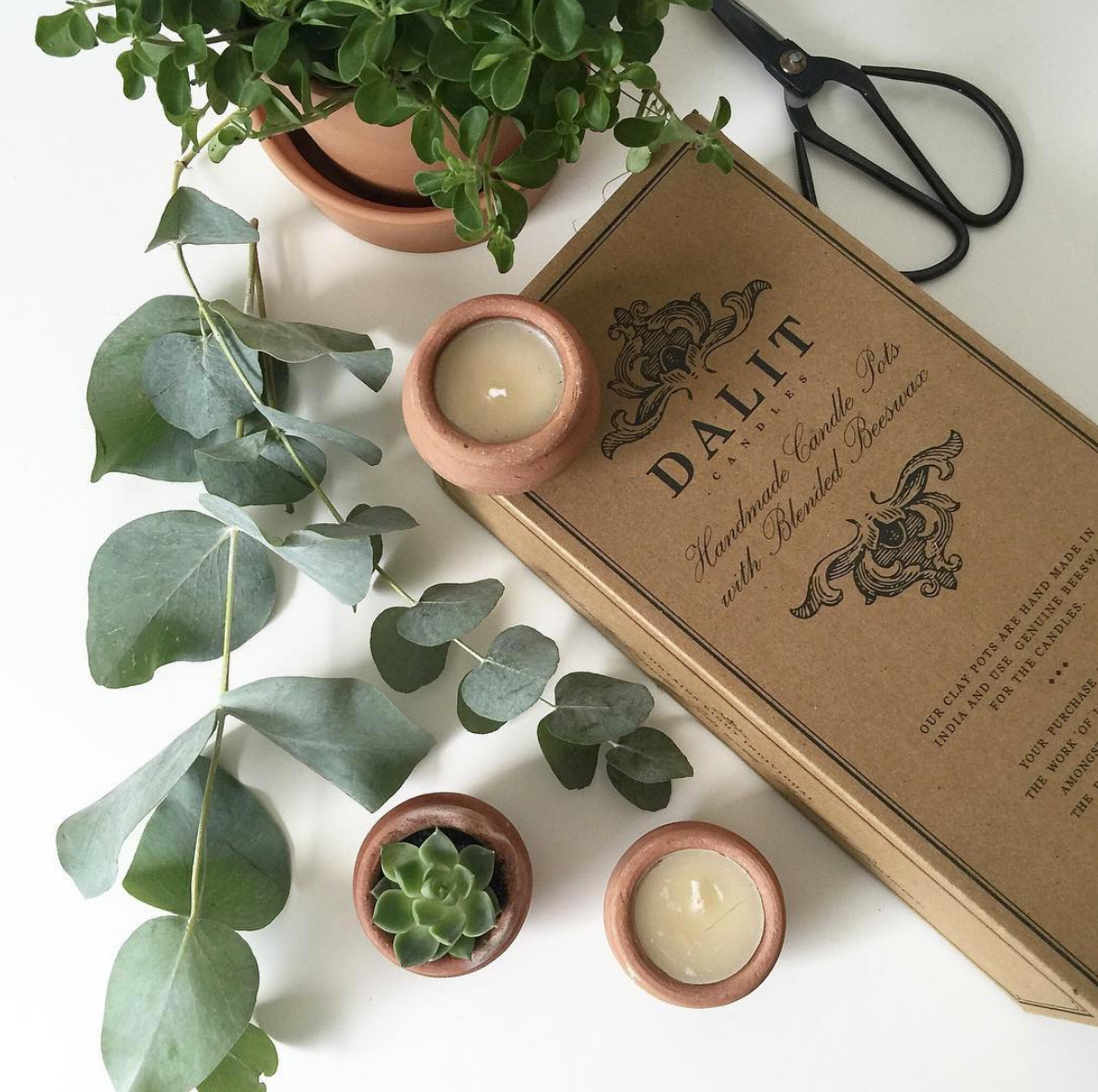 Handgefertigte Terrakotta-Bienenwachs-Teelichter, 10er-Pack