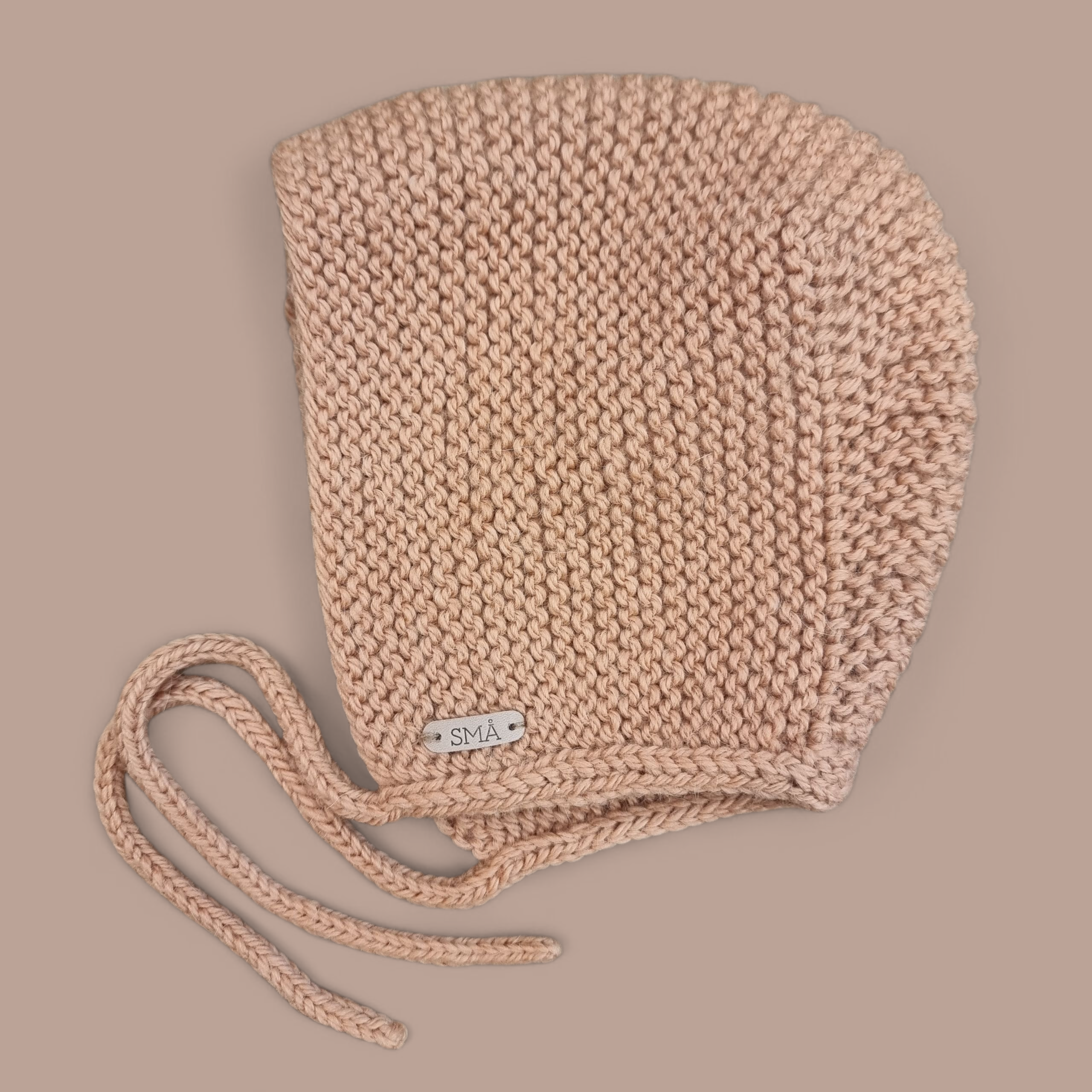 Handgestrickte Mütze  50%Alpaka/Merino 3-6Mt.