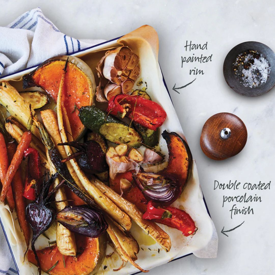 Backset: Weiß mit blauem Rand