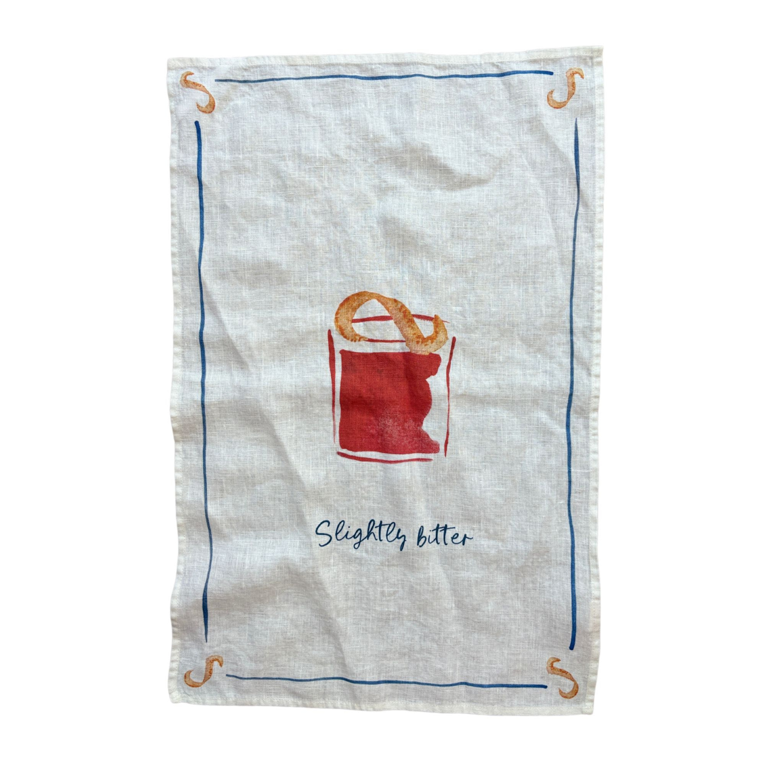 Leicht Bitterer Negroni - Leinen Geschirrtuch