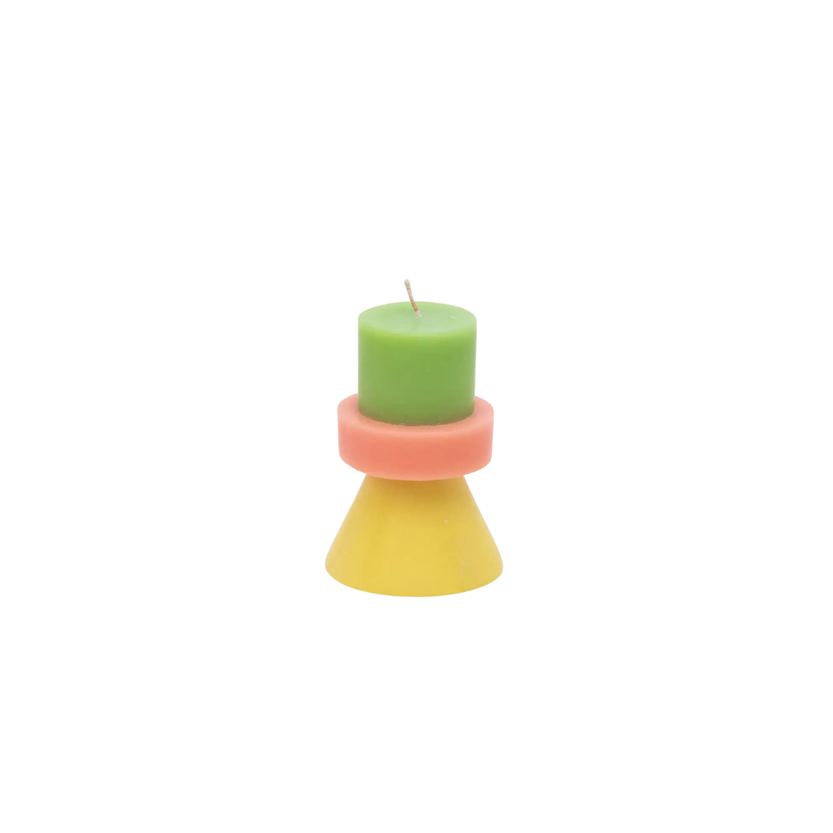 Stackable candle - Mini: Lime green/Coral/Yellow