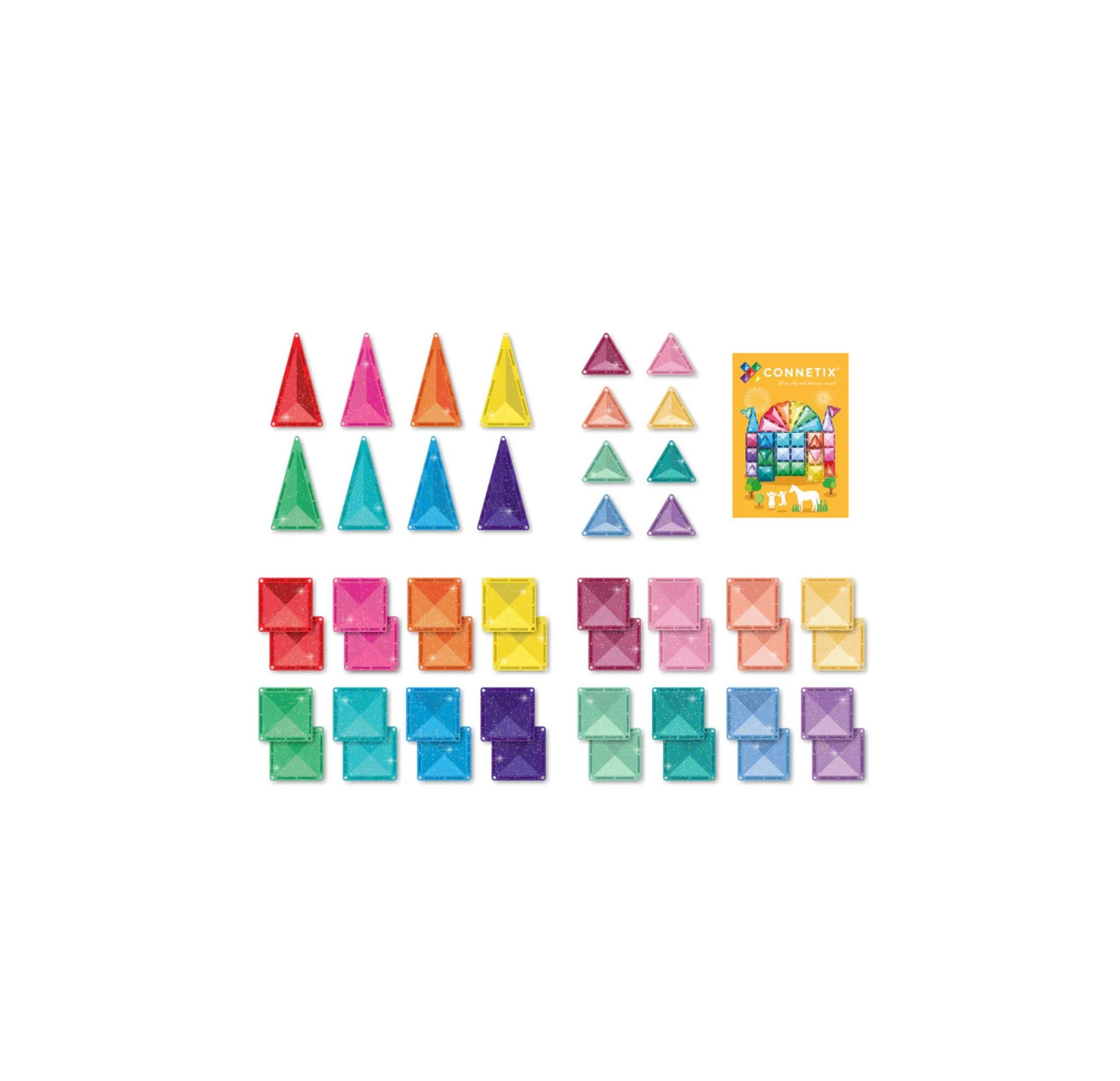 Connetix Glitter Castel Pack  mit 24 Magentbausteinen