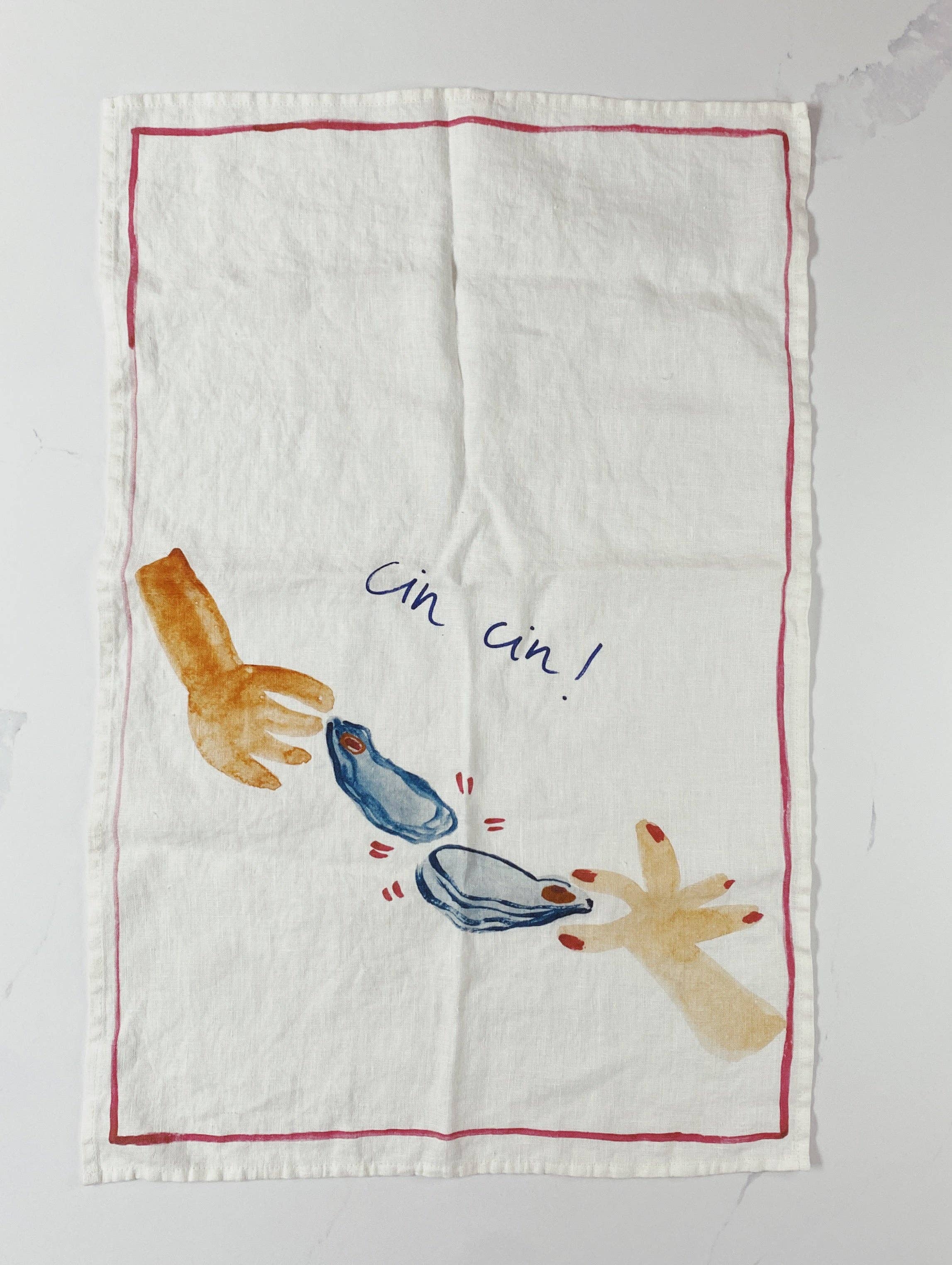 Oyster Cheers - Geschirrtuch aus Leinen