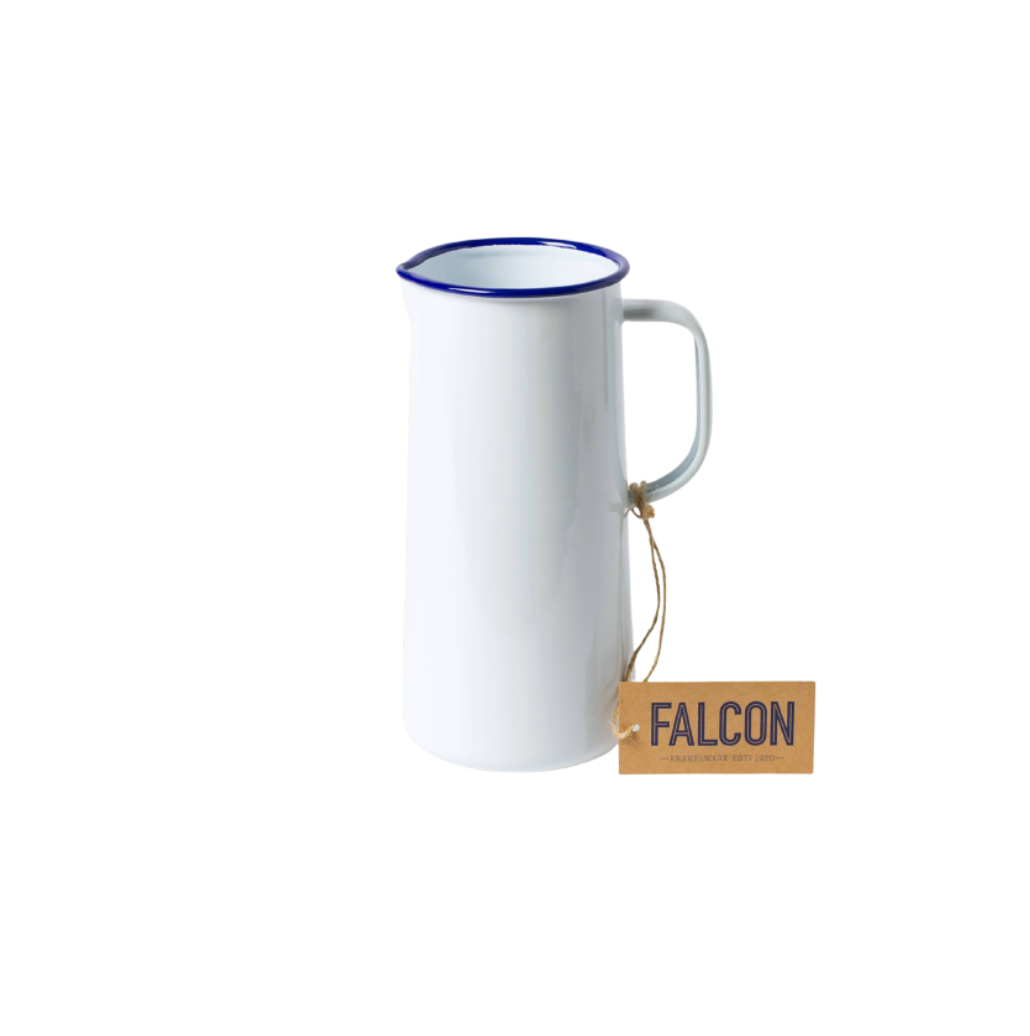 Krug mit 3 Pint: Weiß mit blauem Rand