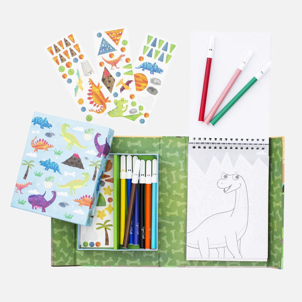 COLOURING SET DINOSAURS