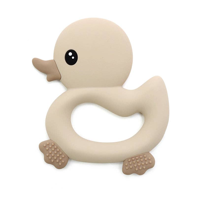Silikon Beißring Ente - Beige