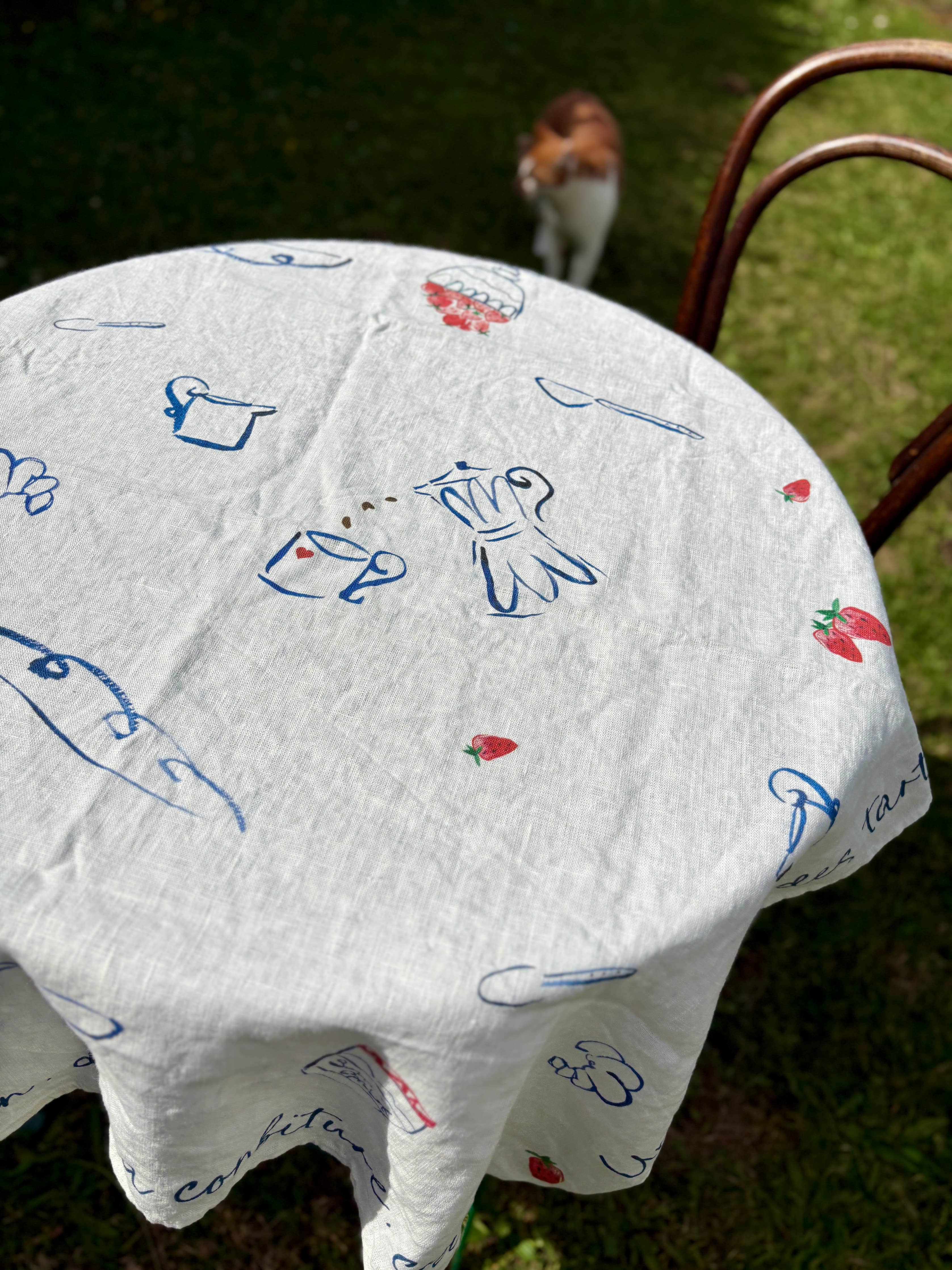 Leinen-Bistrotischdecke 100 cm x 100 cm