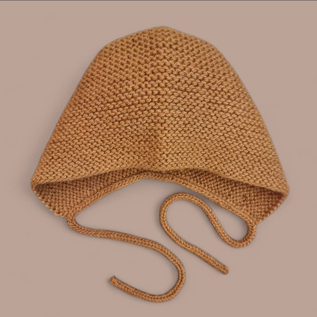 Handgestrickte Mütze  50%Alpaka/Merino 3-6mt.