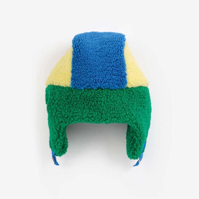 Bobo Choses color block sheepskin chapka blue