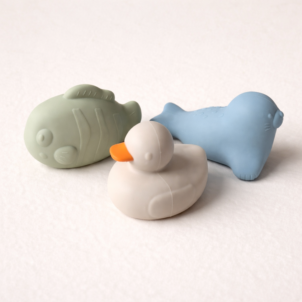 Silikon-Badespielzeug Tiere – Set von 3