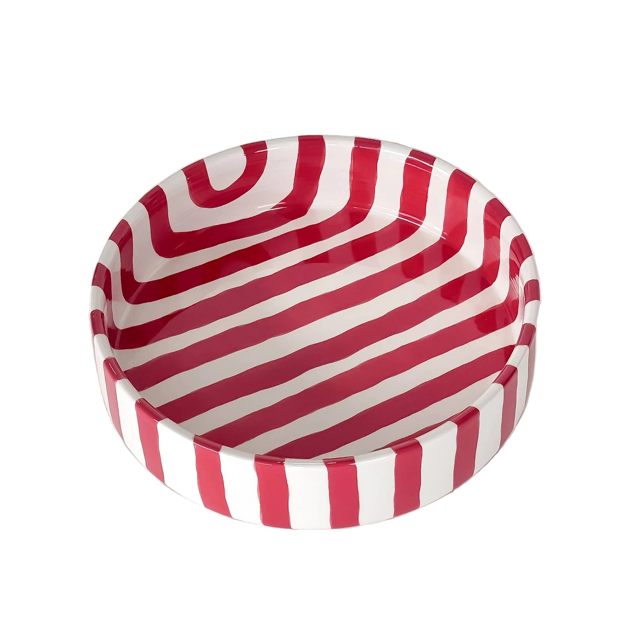 Schale gross  Stripes - tramonto red