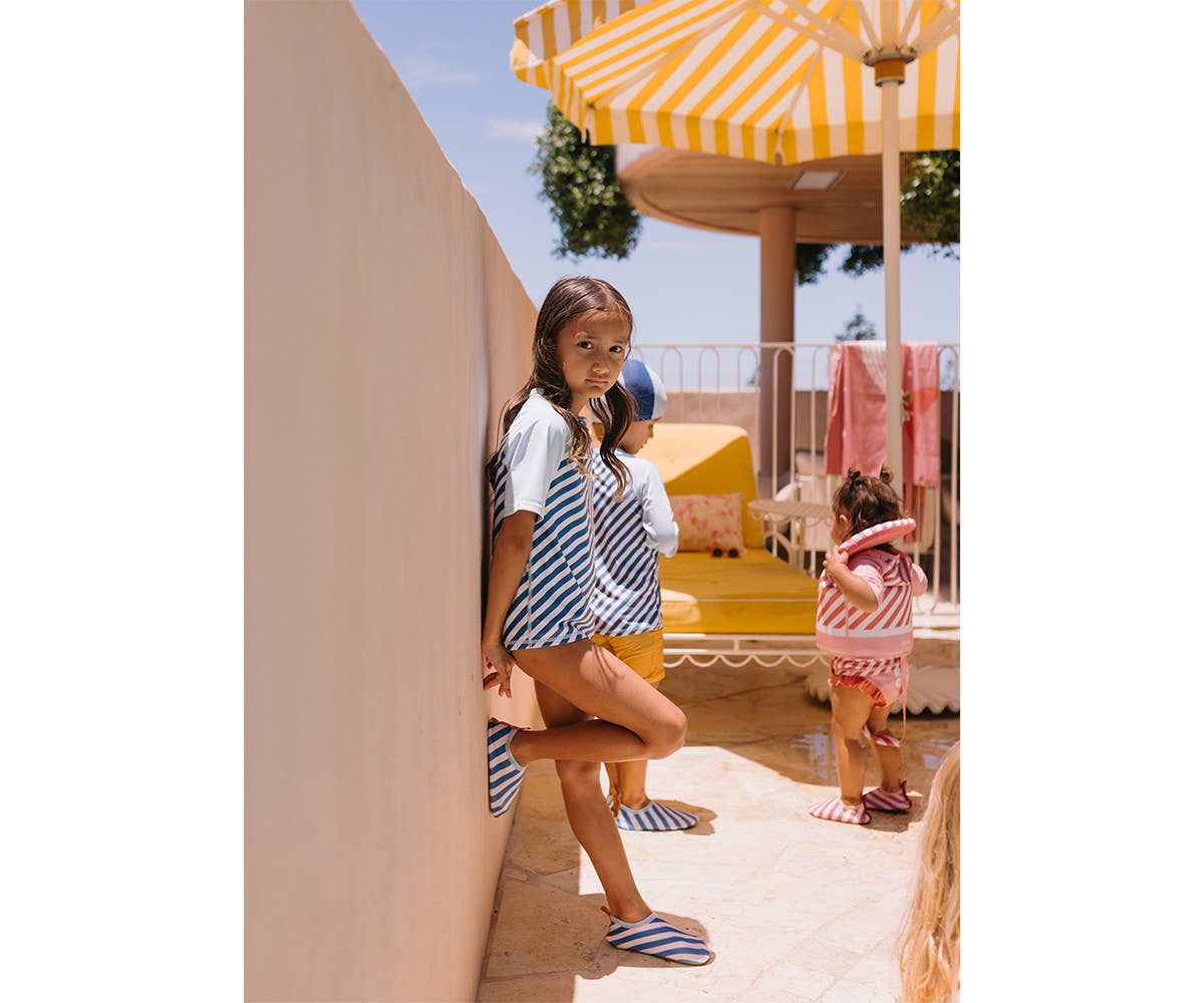 Badeschuhe Stripes Pink / Blau